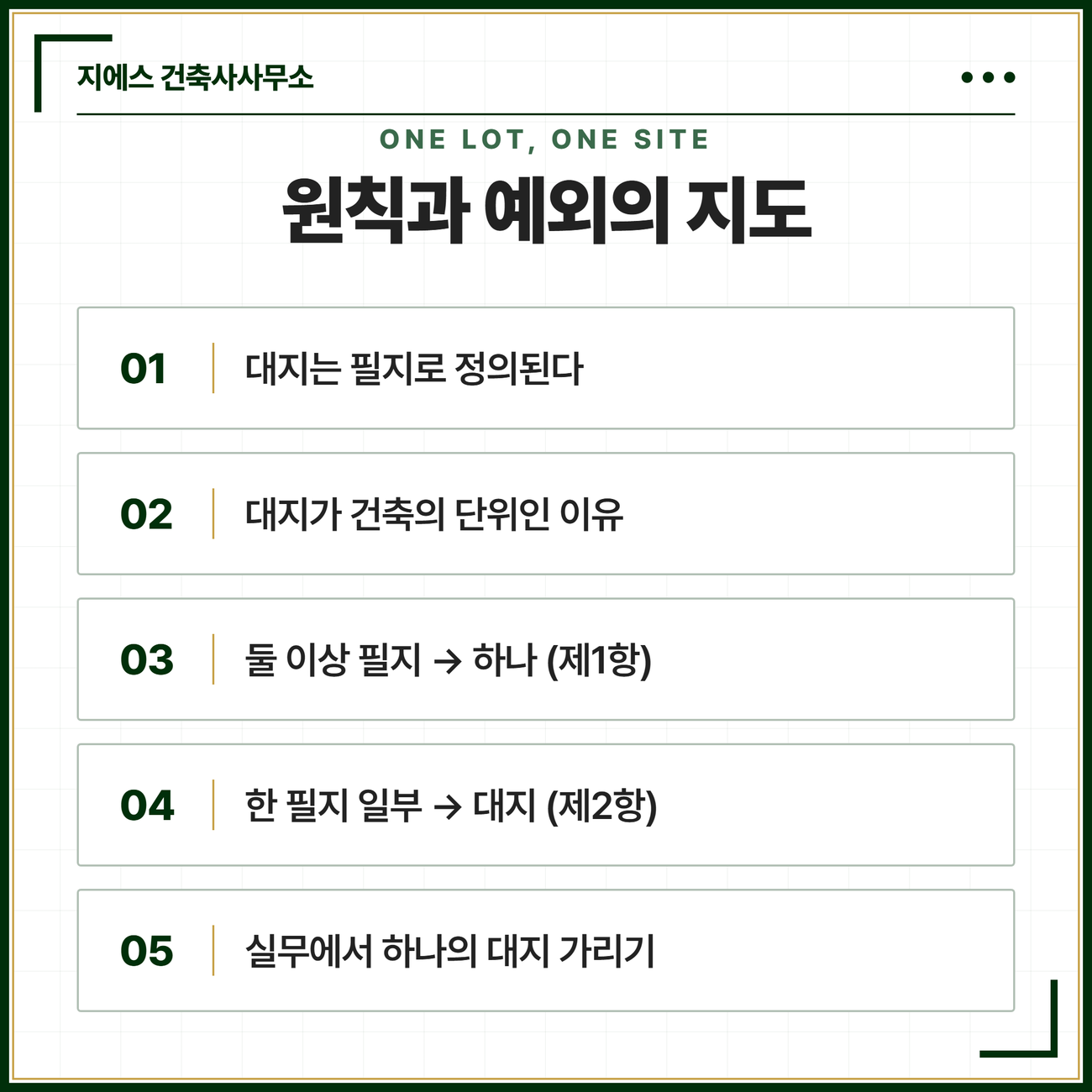 대지는 필지로 정의된다는 점부터 대지가 건축 단위인 이유 둘 이상 필지를 하나로 보는 제3조 제1항 한 필지 일부만 대지로 보는 제2항 그리고 실무 판단까지 짚는 목차